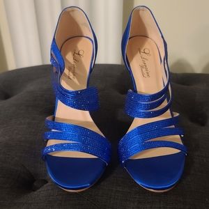 L. Lorraine Bridal Special Occasion Heels, Size 9, Royal Blue